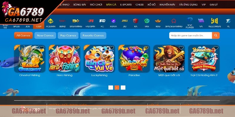 Sảnh bắn cá CQ9 tại GA6789 thu hút đông đảo người chơi