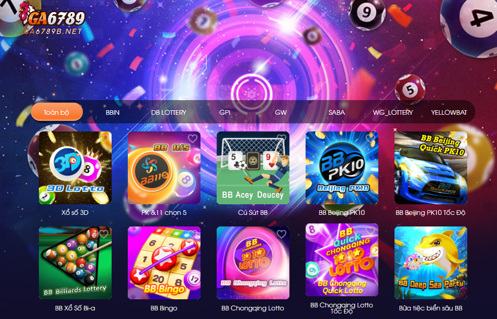 Sảnh xổ số lô đề tại nhà cái GA6789